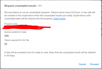 Request Unsampled Results