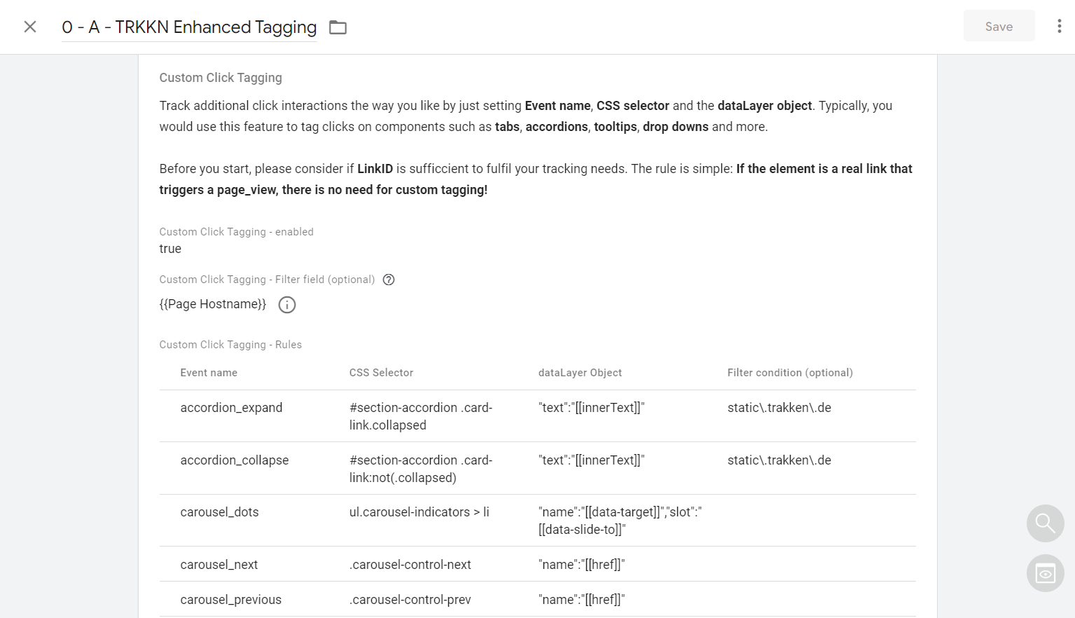 Isn’t that a nice overview on all the Custom Click Tagging rules?