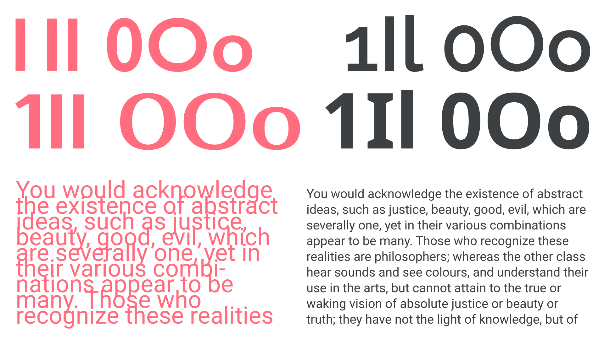 Web Accessibility Comparison Fonts