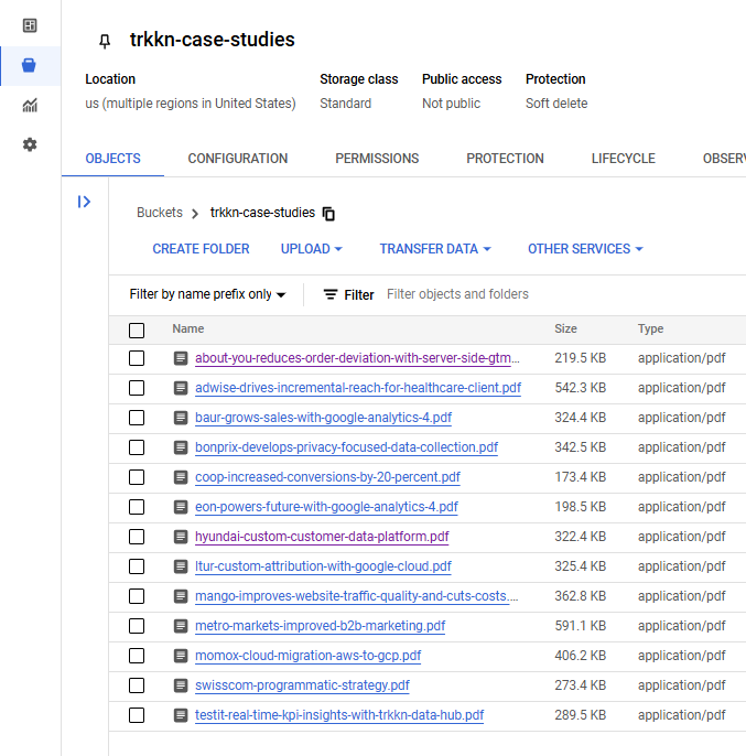 Upload PDFs to your Cloud Storage Bucket