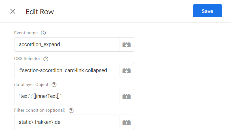You only need to fill a couple of fields to add new click event to the menu!